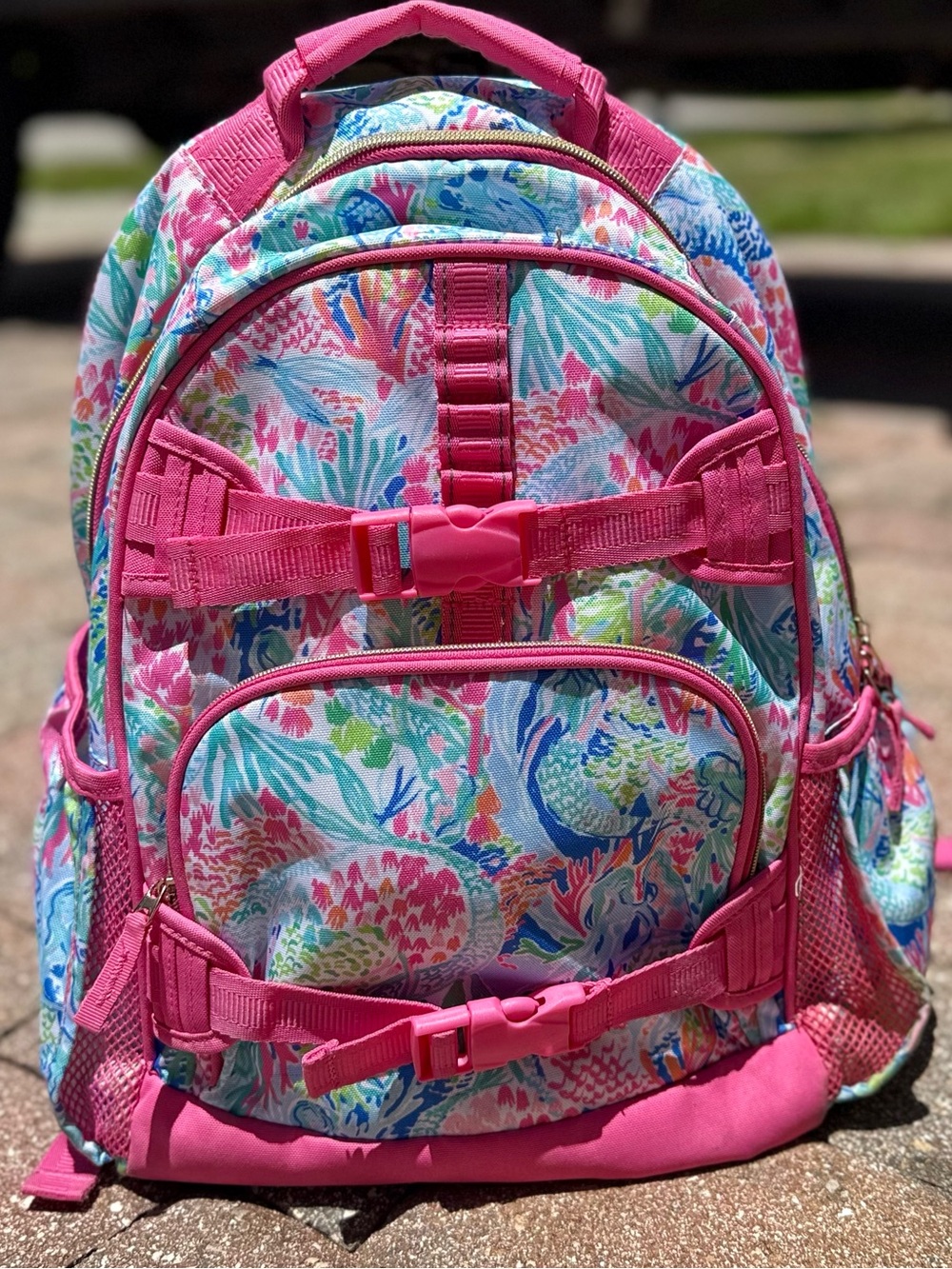 Lilly Pulitzer Kids Floral Pink Backpack - Bright Patterned School Bag